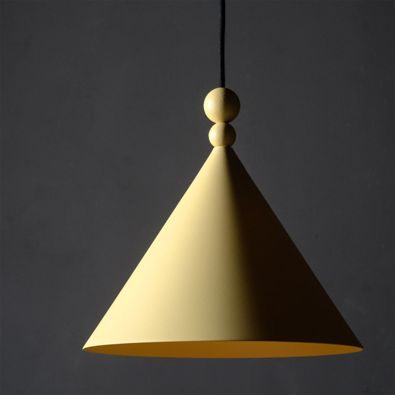 Yellow pendant lamp KONKO MONO Bamboo yellow shade diameter 30cm LOFTLIGHT