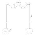 Triple ceiling black hanging lamp with adjustable length KUUL F two white 15mm glass balls UMMO