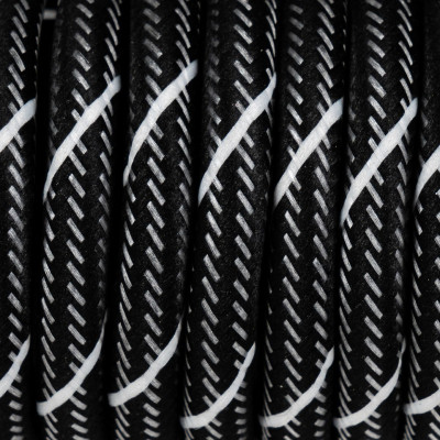 Black cable with gold thread, S05 polyester braided streamer, black and gold 2x0,75 Kolorowe Kable