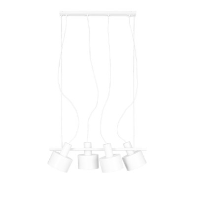 Large white ceiling hanging lamp ENKEL 4 with adjustable lighting direction UMMO
