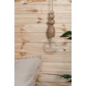 Wooden pendant lamp with beads Loft Pallo with linen braided cable Kolorowe Kable