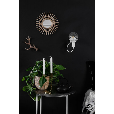 Biała lampa ścienna Loft Metal Wall kinkiet z białym przewodem i żarówką LED 4W KOLOROWE KABLE