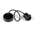 Black suspension for Loft Metal Ring lamps with a ring for a shade, lampshade black braid 1.1m KOLOROWE KABLE