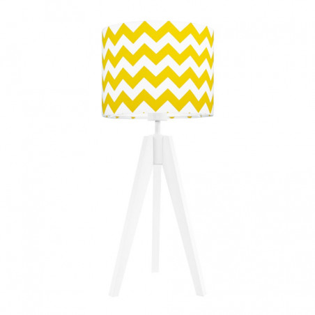 Lampa na stolik z abażurem chevron żółty kolekcja New York youngDECO