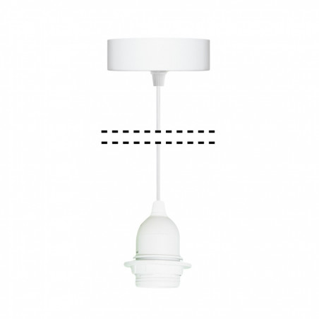 Białe zawieszenie do lamp długość 45cm 1xE27 z białym przewodem youngDeco