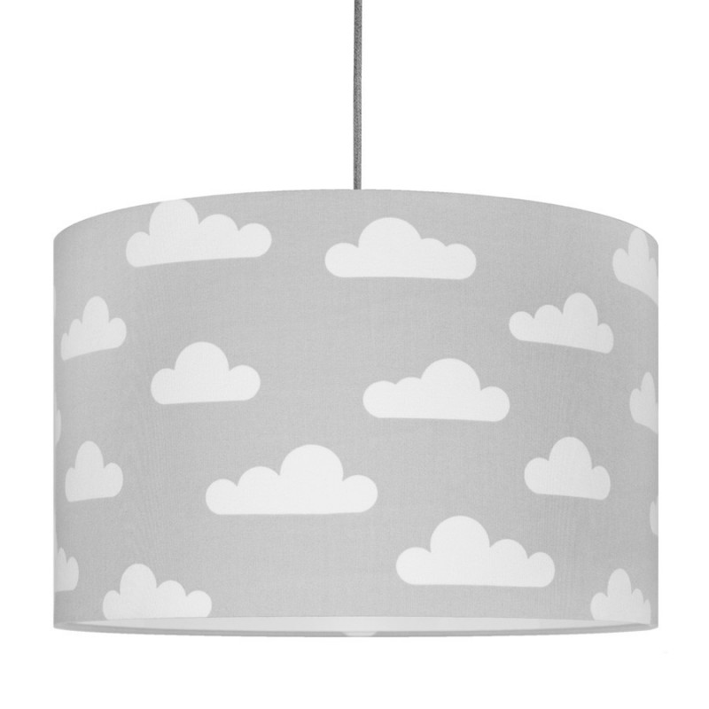 White Clouds on grey Lampshade Ø40cm