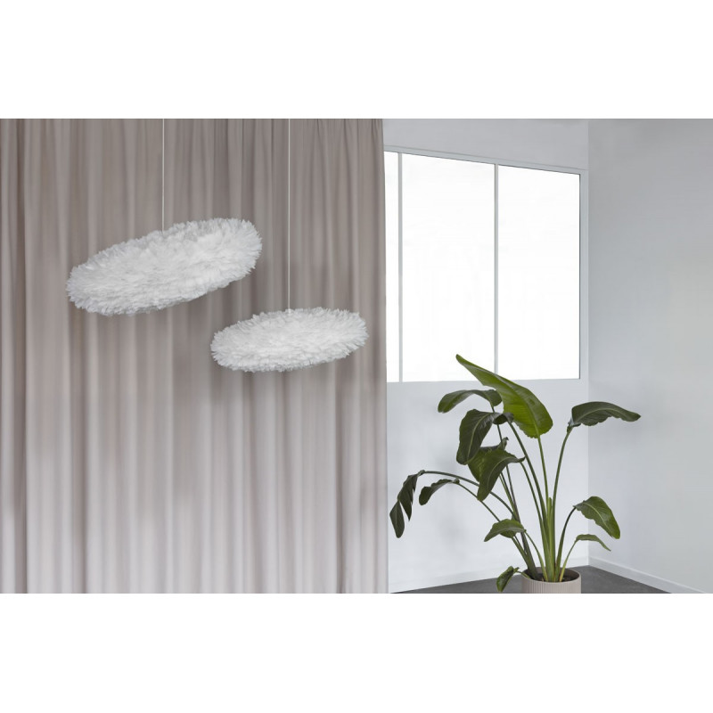 White lamp with feathers Eos ESTHER medium oval 60cm UMAGE