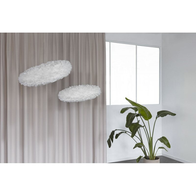 White lamp with feathers Eos Esther Medium oval 60cm UMAGE