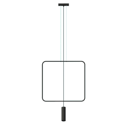 Black hanging lamp RANA 1 square frame THORO