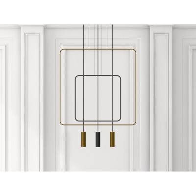 Black hanging lamp RANA 1 square frame THORO