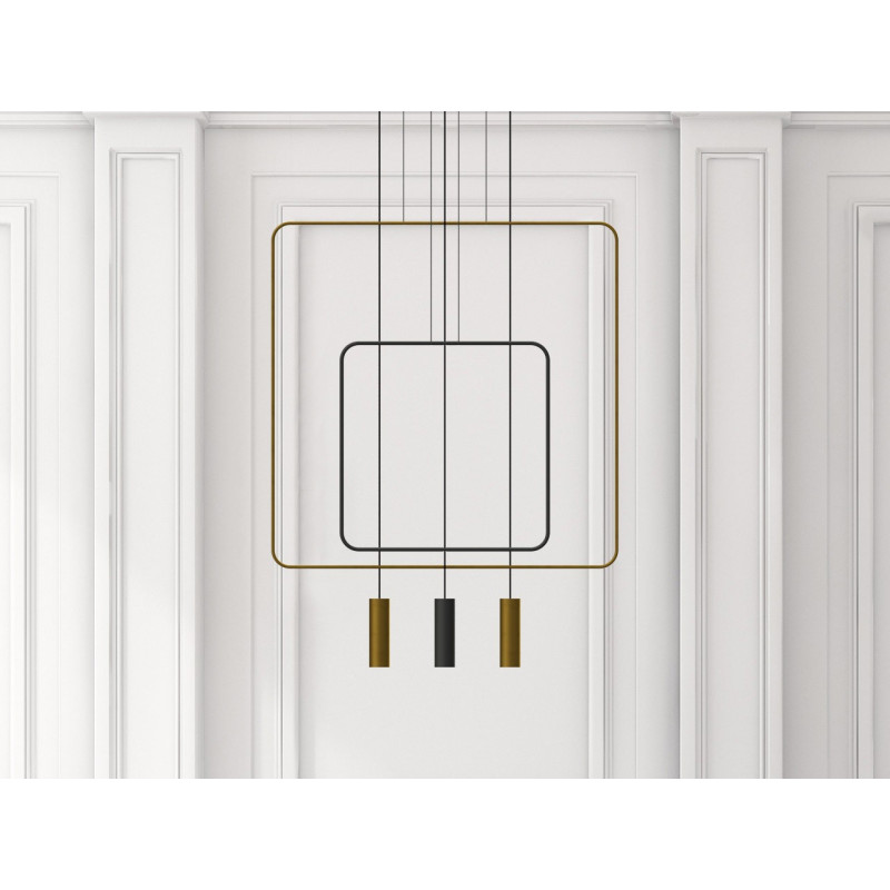 Black hanging lamp RANA 1 square frame THORO