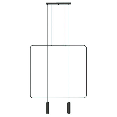 Black hanging lamp RANA 2 square frame THORO