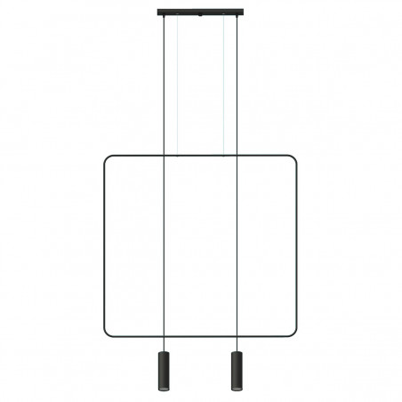 Black hanging lamp RANA 2 TH.019 square frame THORO