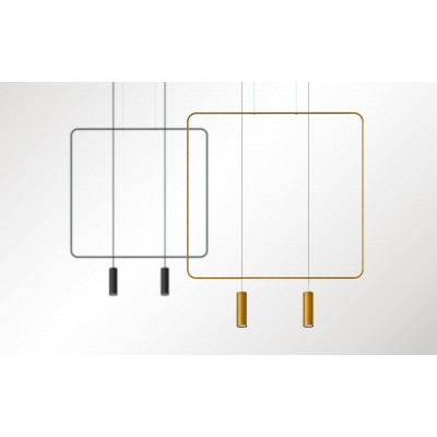 Black hanging lamp RANA 2 square frame THORO