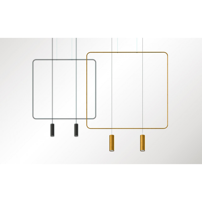 Black hanging lamp RANA 2 square frame THORO