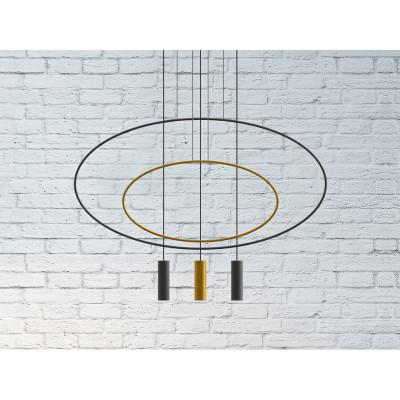 HOLAR black hanging lamp 1 oval frame THORO
