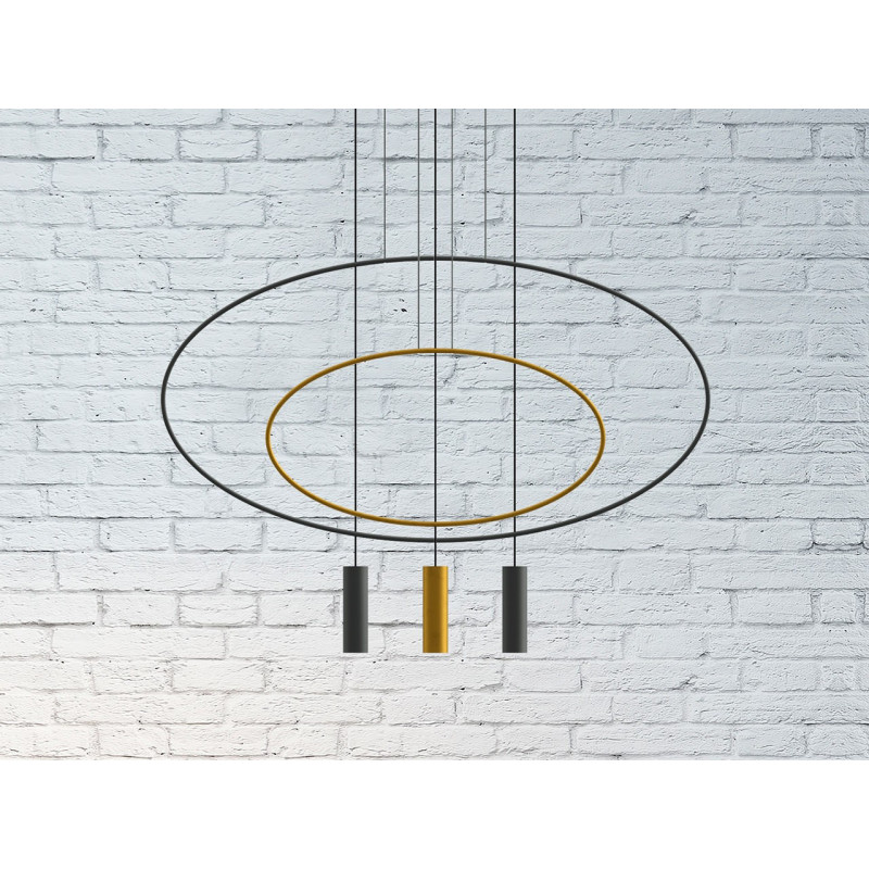 Black hanging lamp HOLAR 2  oval frame THORO