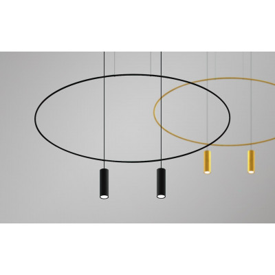 Black hanging lamp HOLAR 2  oval frame THORO