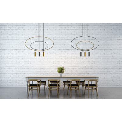 Black hanging lamp HOLAR 2  oval frame THORO
