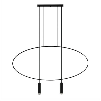 Black hanging lamp HOLAR 2  oval frame THORO