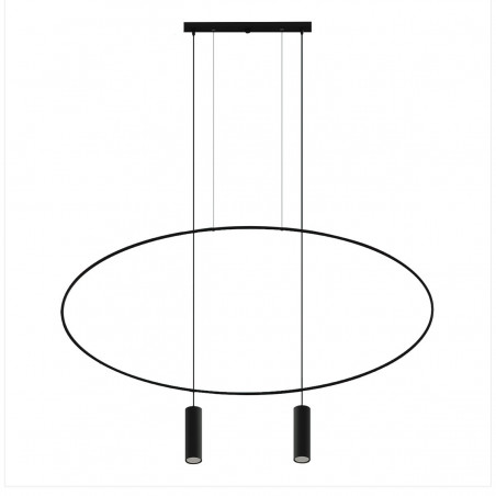 Black hanging lamp HOLAR 2 TH.017 oval frame THORO