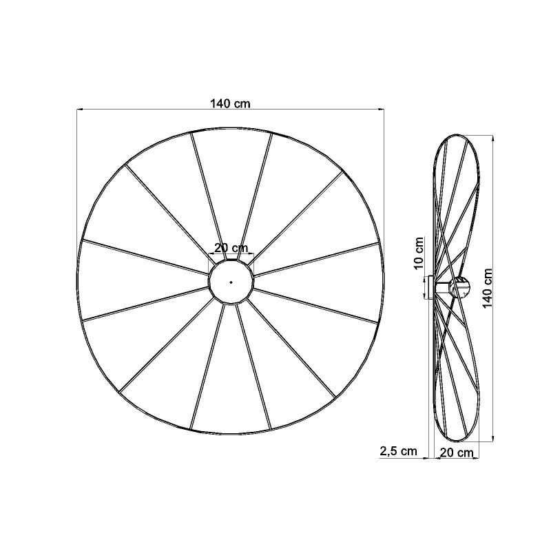 Asymmetric wall lamp wall lamp ESKOLA K TH.015 hat diameter 140cm THORO