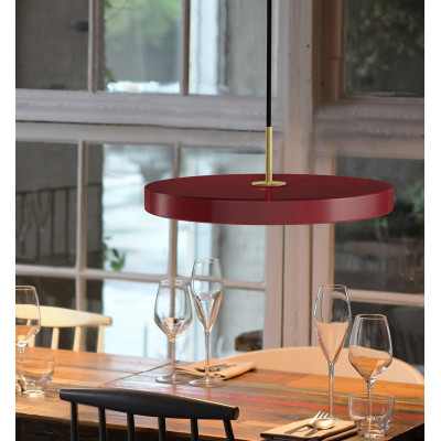 Lampa wisząca Asteria medium rubinowo-czerwony, mosiądz Umage