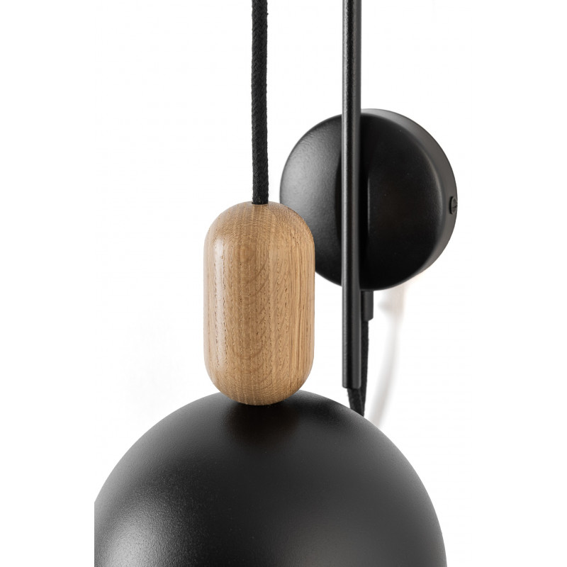 Lampa ścienna Loft Ovoi kinkiet czarny KOLOROWE KABLE