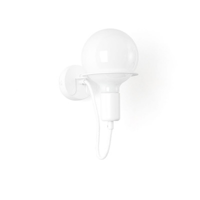 White Loft Metal Wall wall lamp with white cable and milky LED bulb 4W Kolorowe Kable