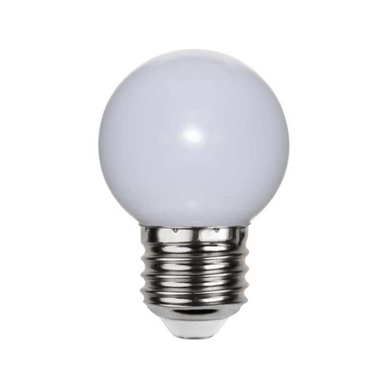 Plastic festoon light bulb LED 45mm 1W milky white warm light