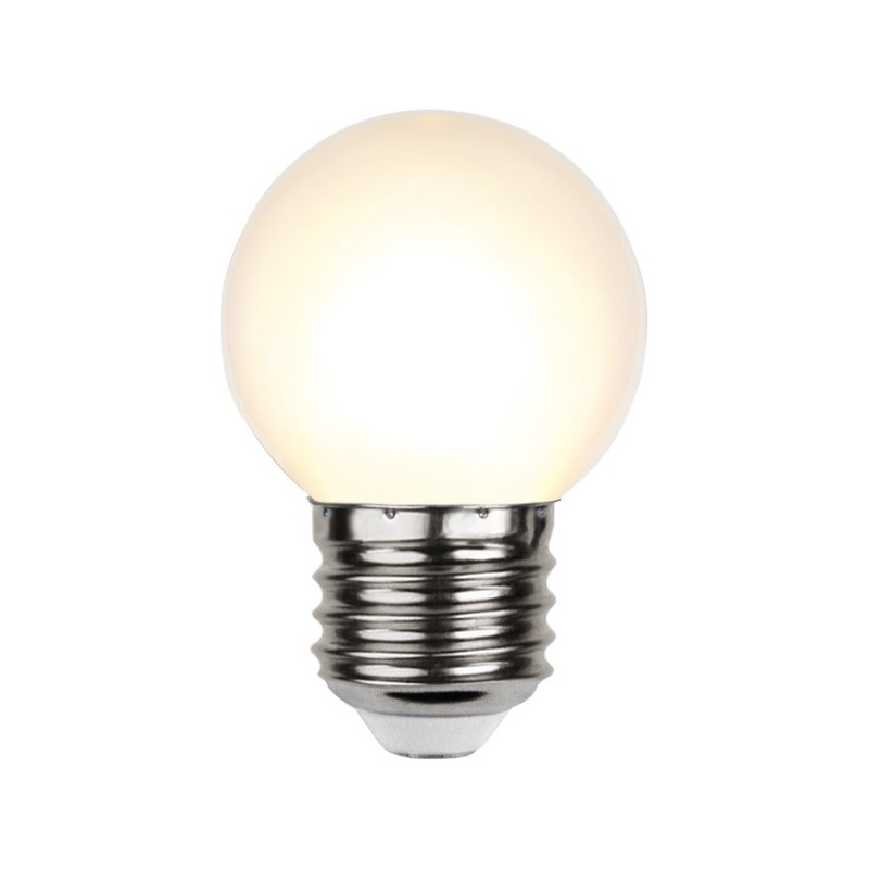 Plastic festoon light bulb LED 45mm 1W milky white warm light
