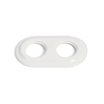 Rustic ceramic frame for flush-mounted equipment - double white frame Kolorowe Kable