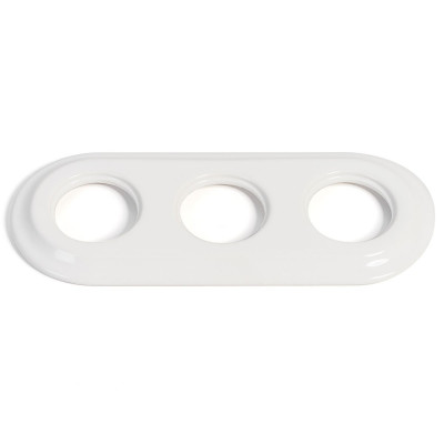 Rustic ceramic frame for flush-mounted equipment - triple white frame Kolorowe Kable
