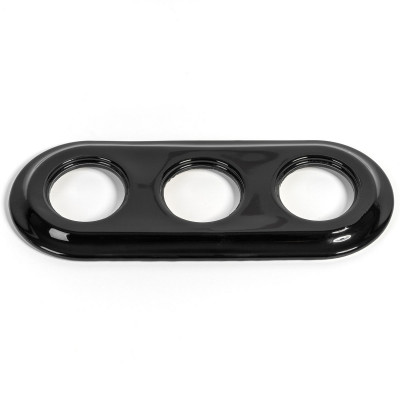 Rustic ceramic frame for flush-mounted equipment - triple black frame Kolorowe Kable