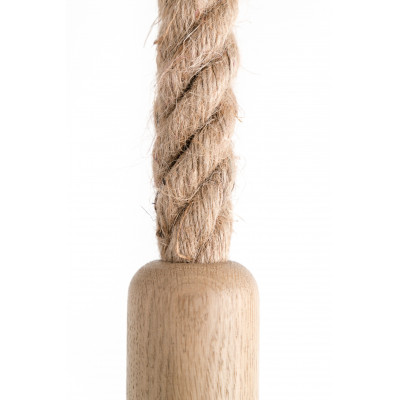 Loft Ari dębowa lampa wisząca z liną konopną