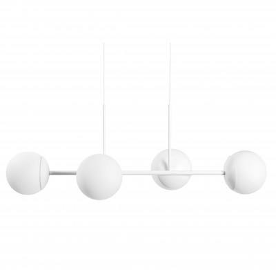White KOP E four-light pendant with White polyester-braided cable – UMMO