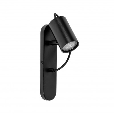 Black KOP F wall spotlight with polyester-braided cable – UMMO