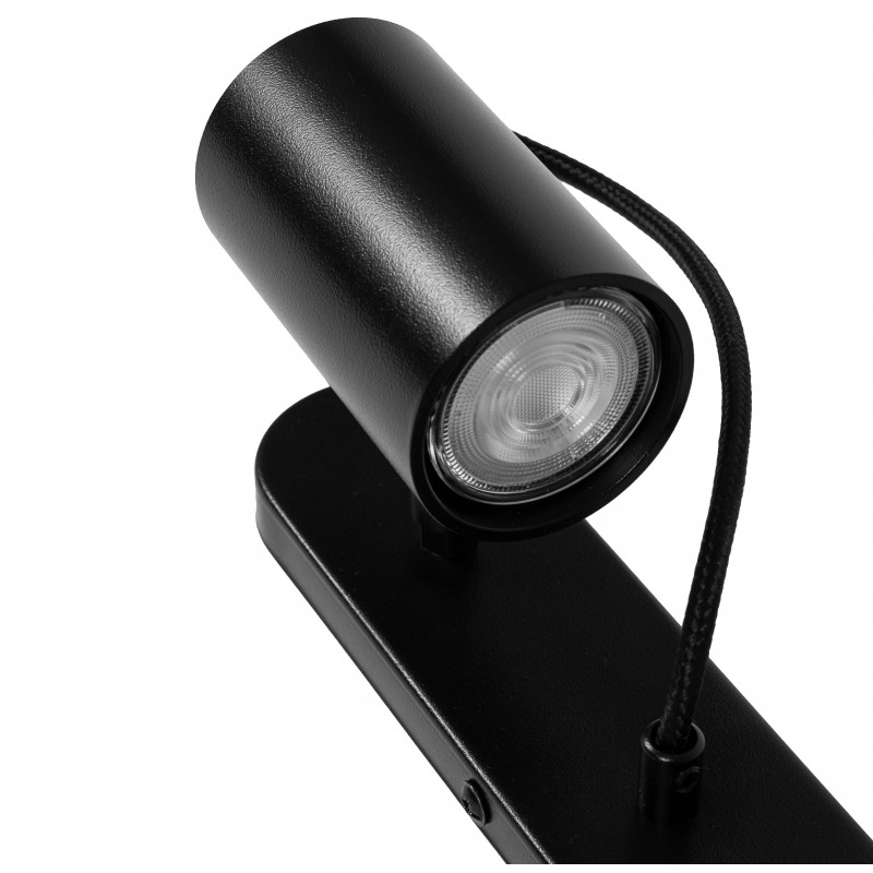 Decorative black KOP F wall lamp black sconce with a polyester braided cable UMMO