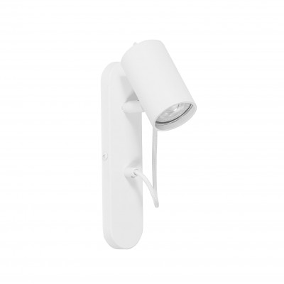 Decorative white wall lamp KOP F white sconce with a polyester braided cable UMMO