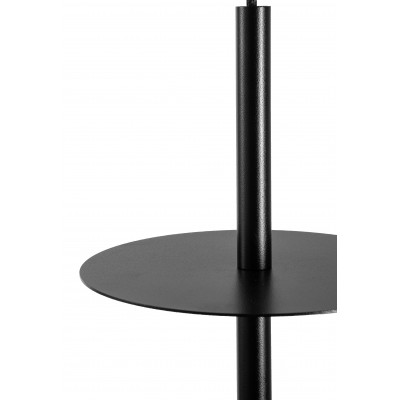 Ceiling hanging lamp PLAAT white lampshade, black tube and disc UMMO