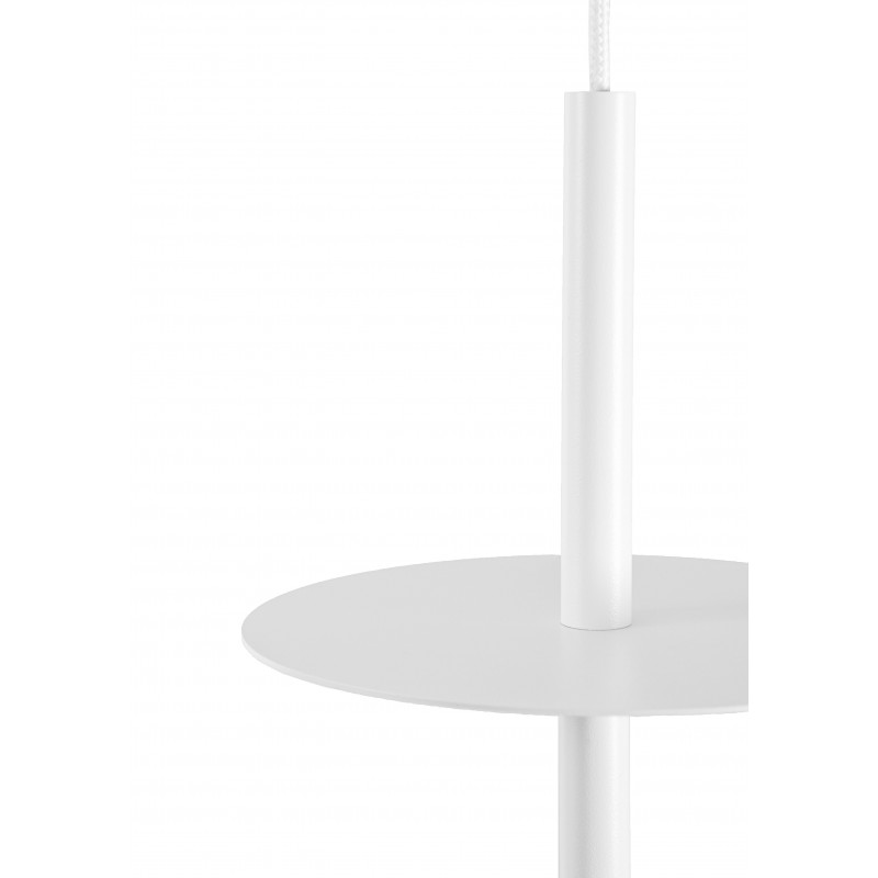 Ceiling hanging lamp PLAAT white lampshade, white tube and disc UMMO