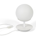 White table lamp PLAAT ST white standing lamp with disk and glass shade UMMO