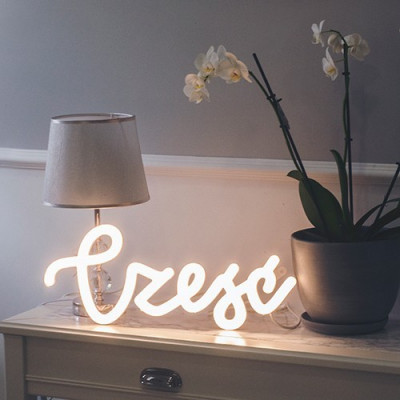 Illuminated lettering CZEŚĆ Ledon lamp Twórczywo
