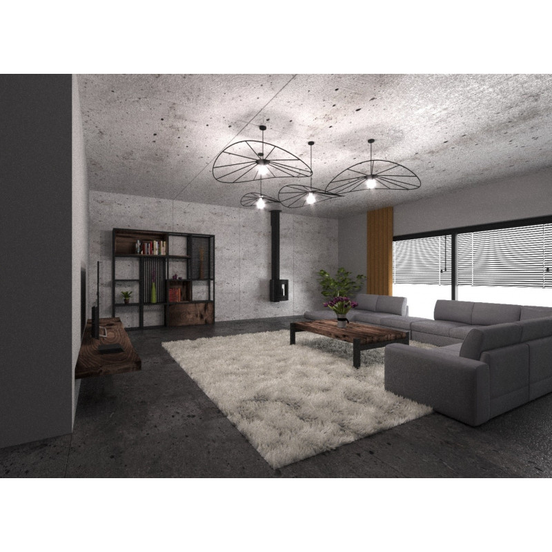 Asymmetric hanging lamp ESKOLA L hat diameter 140cm THORO