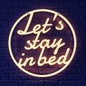 Świecący napis Let's Stay In Bed 70cm x 70cm Ledon TWÓRCZYWO