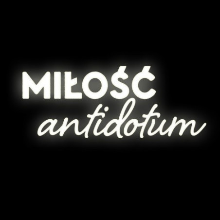 Illuminated lettering MIŁOŚĆ_ANTIDOTUM120cm x 15cm Ledon