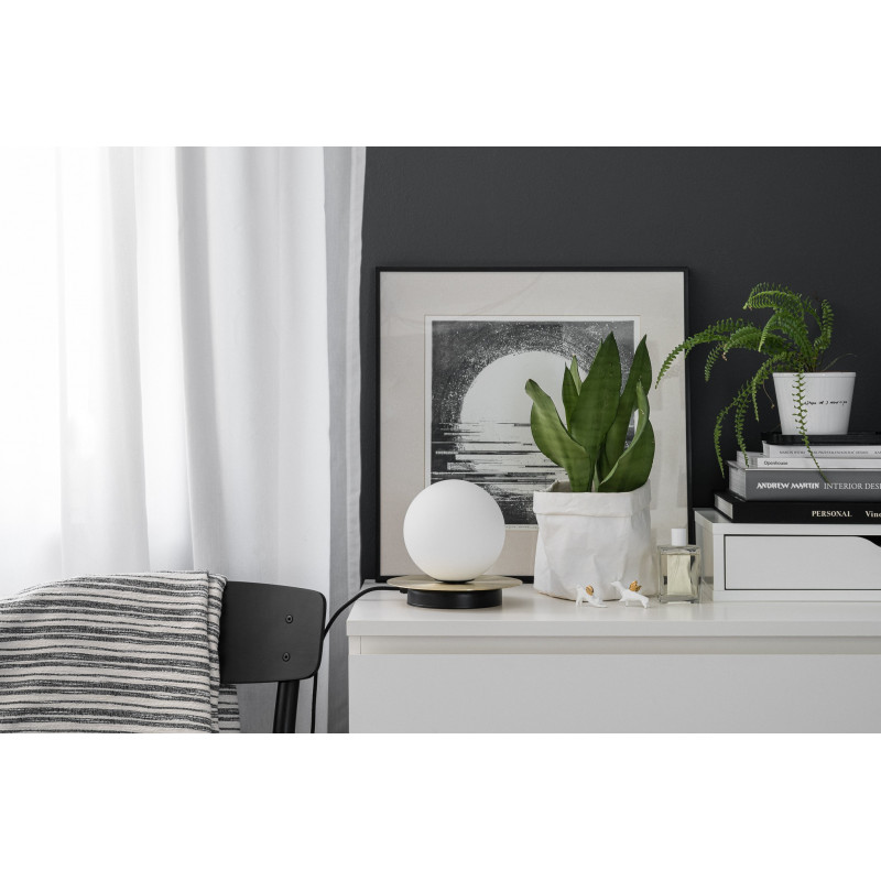 Table lamp BORRA ST modern standing lamp with brass disk UMMO