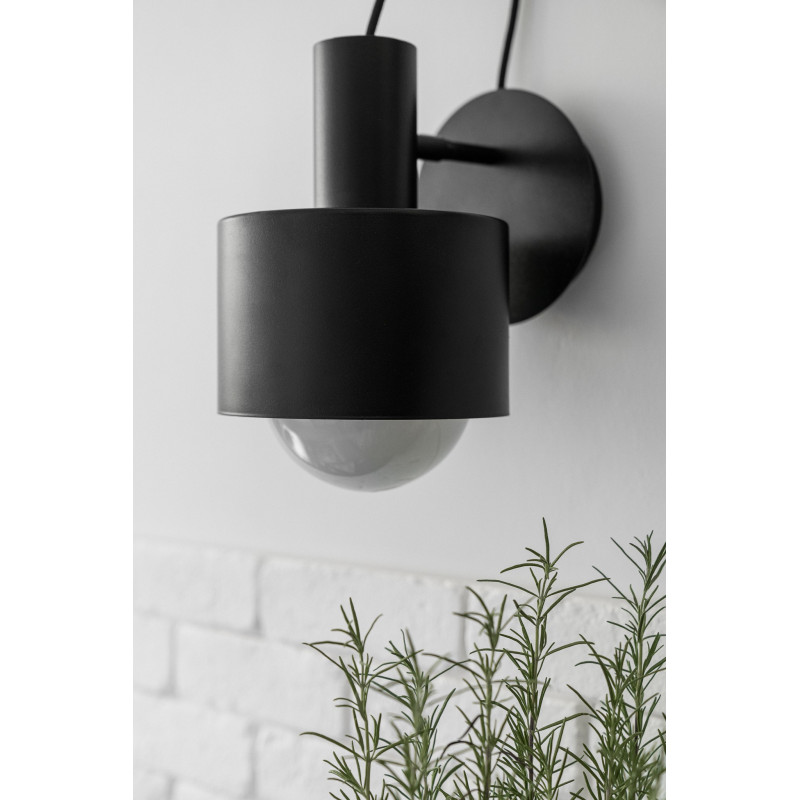 ENKEL Czarna lampa ścienna / KINKIET