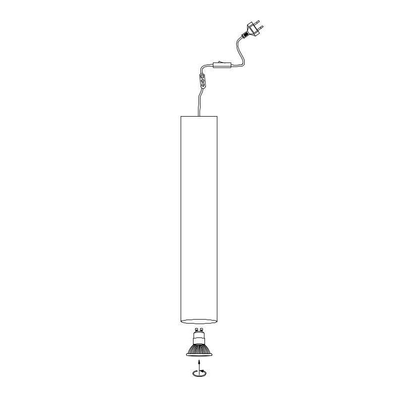 Hanging lamp RUBEN Hanging 1L black