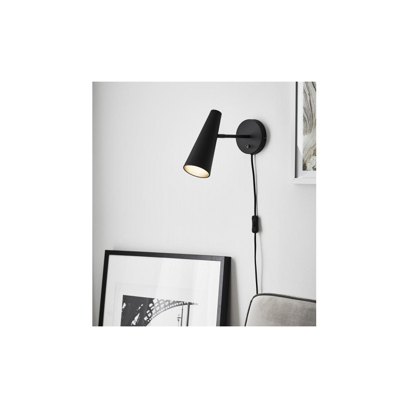 PEAK Wall lamp 1L black MARKSLOJD